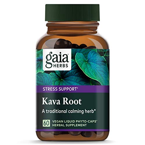 Product Cover Gaia Herbs Kava Kava Root, Vegan Liquid Capsules, 60 Count - Supports Emotional Balance, Calm & Relaxation, Guaranteed Potency 75mg Active Kavalactones