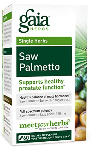 Product Cover Gaia Herbs Saw Palmetto, Vegan Liquid Capsules, 60 Count - Prostate Health Supplement for Healthy Male Hormone Balance, Berry Supercritical Extract, Full Spectrum Potency