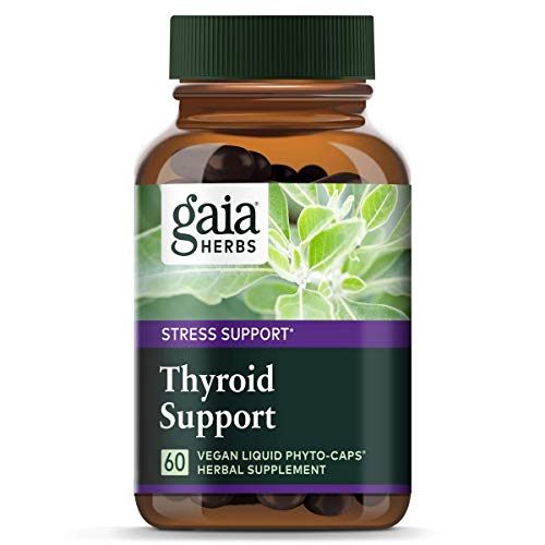 Product Cover Gaia Herbs Thyroid Support, Vegan Liquid Capsules, Plant Based Thyroid Supplement Helps Maintain Optimal Weight, Neuromuscular Tone and Cardiovascular Health, 60 Count