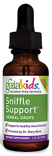 Product Cover Gaia Herbs, GaiaKids Sniffle Support Herbal Drops, Immune Health, Sinus Support, Physician Formulated, 1 Fluid Ounce