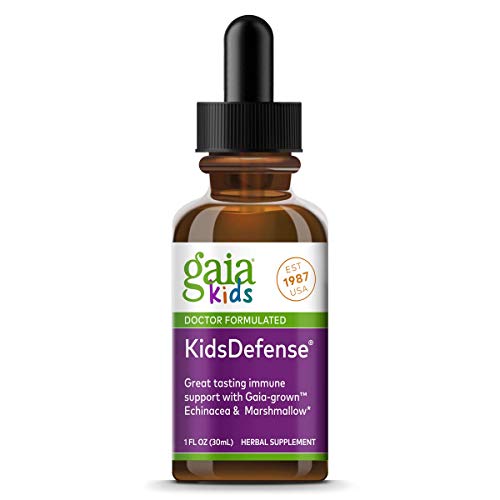 Product Cover Gaia Herbs, GaiaKids KidsDefense Herbal Drops, Immune Support, Organic Echinacea, Black Elderberry, Ginger, Physician Formulated,  1 Fluid Ounce