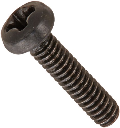 Product Cover Steel Pan Head Machine Screw, Black Oxide Finish, Meets ASME B18.6.3, #1 Phillips Drive, #2-56 Thread Size, 3/8