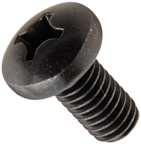 Product Cover Steel Pan Head Machine Screw, Black Oxide Finish, Meets ASME B18.6.3, #1 Phillips Drive, #4-40 Thread Size, 1/4