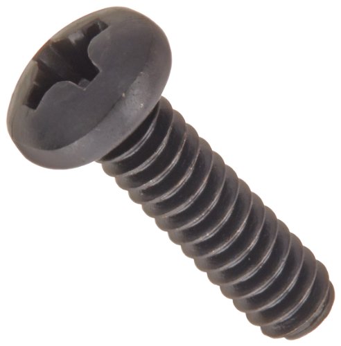 Product Cover Steel Pan Head Machine Screw, Black Oxide Finish, Meets ASME B18.6.3, #2 Phillips Drive, #6-32 Thread Size, 1/2