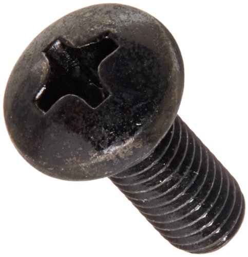 Product Cover Steel Pan Head Machine Screw, Black Zinc Plated, Meets ASME B18.6.3, #1 Phillips Drive, #4-40 Thread Size, 3/16