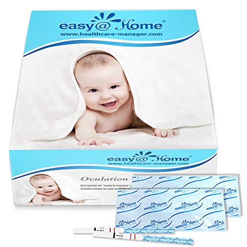 Product Cover Easy@Home Ovulation Test Strips (50-Pack), FSA Eligible Ovulation Predictor Kit, Powered by Premom Ovulation Calculator iOS and Android APP, 50 LH Tests