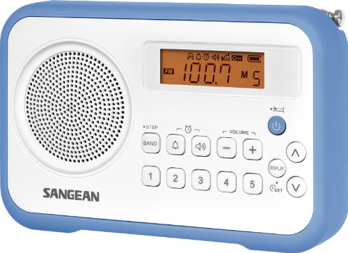 Product Cover Sangean PR-D18BU AM /FM / Portable Digital Radio with Protective Bumper (White/Blue)
