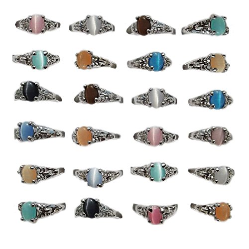 Product Cover AIHIQI New Wholesale Lots 50/100PCS Mixed Colorful Finger Ring Jewelry (Amount=50pcs (No Box))