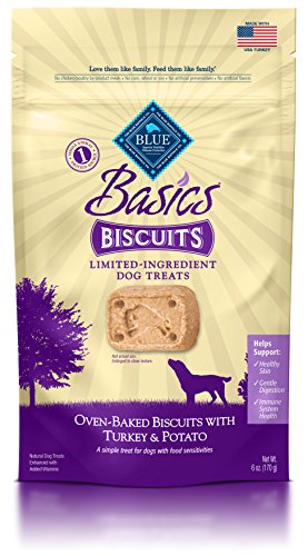 Product Cover Blue Basics Limited Ingredient Diet Turkey & Potato Biscuits Dog Treats 6-Oz