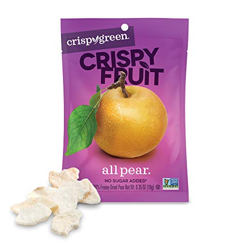 Product Cover Crispy Green Freeze-Dried Fruit, Single-Serve, Pear, 0.35 Ounce (Pack of 12) | Non-GMO |Gluten Free |No Sugar Added
