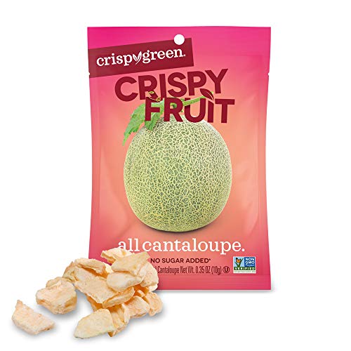 Product Cover Crispy Green Freeze-Dried Fruit, Single-Serve, Cantaloupe, 0.35 Ounce (Pack of 12) | Non-GMO |Gluten Free |No Sugar Added