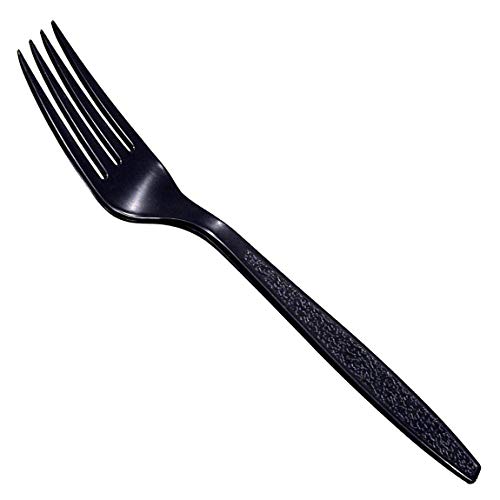 Product Cover Daxwell Plastic Forks, Heavy Weight Polystyrene (PS), Wrapped, Black, 7 1/8