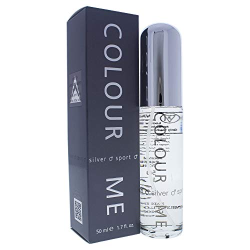 Product Cover Colour Me | Silver Sport | Eau de Toilette | Fragrance Spray for Men | Woody Aromatic Scent | 1.7 oz