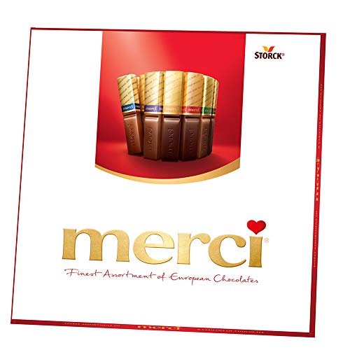 Product Cover MERCI Finest Assortment of Eight European Chocolates, 7 Ounce Box | Chocolate Gift Box for Holiday Gifts, Teacher Gifts, Gifts for Mom, Gifts for Dad, Thank You Gifts or Personalized Gifts