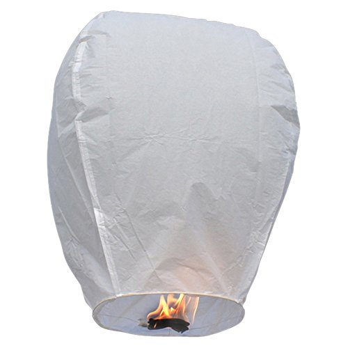 Product Cover Set of 10 White Sky Lanterns - Chinese Flying Wish Lights