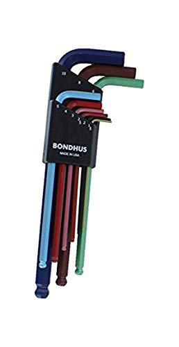 Product Cover Bondhus 69499 Ball End L-Wrench Set w/ColorGuard Finish, 9 Piece