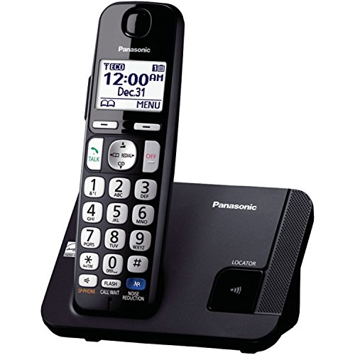 Product Cover Panasonic Amplified Cordless Phone KX-TGE210B DECT 6.0 with Enhanced Noise Reduction - 1 Handset (Black/Silver)