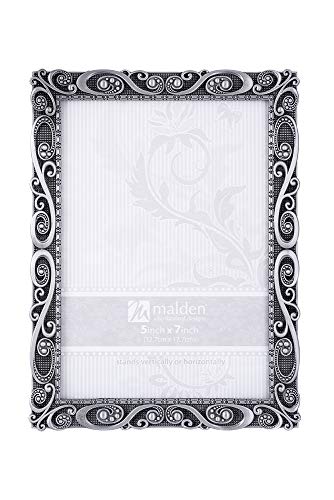 Product Cover Malden International Designs Morgan Pewter Metal Picture Frame, 5x7, Silver