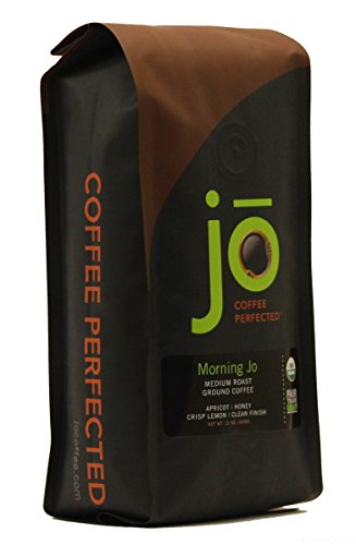 Product Cover MORNING JO: 12 oz, Organic Breakfast Blend Ground Coffee, Medium Roast, Fair Trade Certified, USDA Certified Organic, NON-GMO, 100% Arabica Coffee, Gluten Free, Gourmet Coffee from Jo Coffee