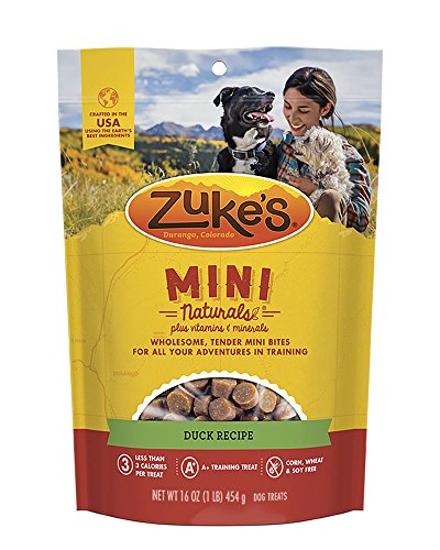 Product Cover Zuke's Natural Training Dog Treats; Mini Naturals Recipe; Made in USA Facilities, 16 oz, Duck Recipe