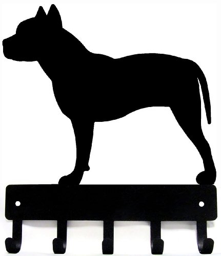 Product Cover Pit Bull Terrier Key Rack & Dog Leash Hanger - Small 6 inch