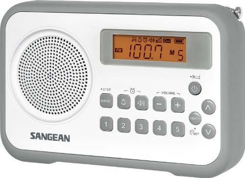 Product Cover Sangean PR-D18GR AM/FM/Portable Digital Radio with Protective Bumper (White/Gray)