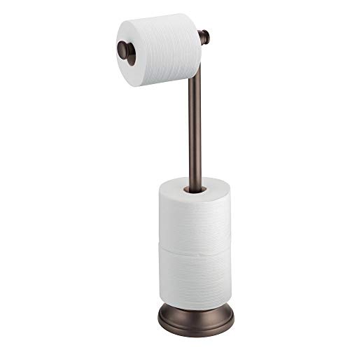 Product Cover iDesign Kent Plastic Toilet Tissue Caddy Roll Reserve for Bathroom, Compact Organizer, Holds 5 Rolls of Paper, Bronze