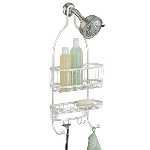 Product Cover iDesign York Metal Wire Hanging Shower Caddy, Extra Wide Space for Shampoo, Conditioner, and Soap with Hooks for Razors, Towels, and More, 10