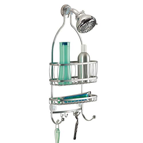 Product Cover iDesign York Metal Wire Hanging Shower Caddy, Extra Wide Space for Shampoo, Conditioner, and Soap with Hooks for Razors, Towels, and More, 10