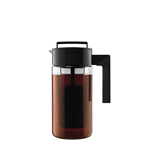 Product Cover Takeya 10310 Patented Deluxe Cold Brew Iced Coffee Maker with Airtight Lid & Silicone Handle, 1 Quart, Black - Made in USA BPA-Free Dishwasher-Safe