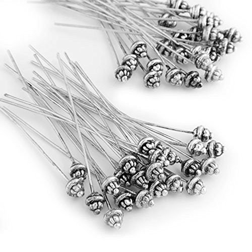 Product Cover Ecloud ShopUS 50 Antique Tibetan Silver Tone 55mm Head Pins Needles FASHION