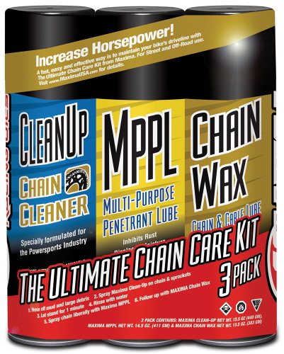 Product Cover Maxima 70-749203-3PK Chain Wax Ultimate Chain Care Aerosol Combo Kit, (Pack of 3)