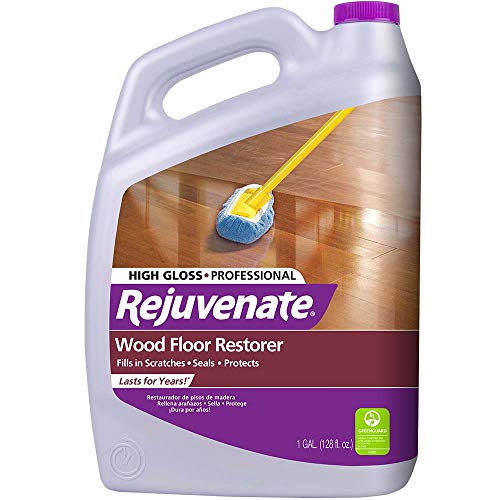 Product Cover Rejuvenate Professional Wood Floor Restorer and Polish with Durable Finish Non-Toxic Easy Mop On Application High Gloss Finish 128oz