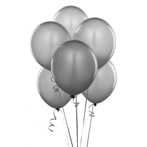 Product Cover Homeford Premium Latex Balloons Plain Color, 12-Inch, Silver, 12-Pack