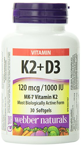 Product Cover Webber Naturals Vitamin K2 + D3, 30 softgels