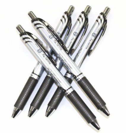 Product Cover Pentel EnerGel Deluxe RTX Retractable Liquid Gel Pen,0.5mm, Fine Line, Needle Tip, Black Ink-Value set of 5