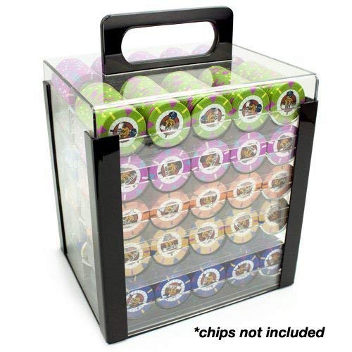 Product Cover Brybelly Acrylic Poker Chip Carrier (1000-Count) with Chip Trays
