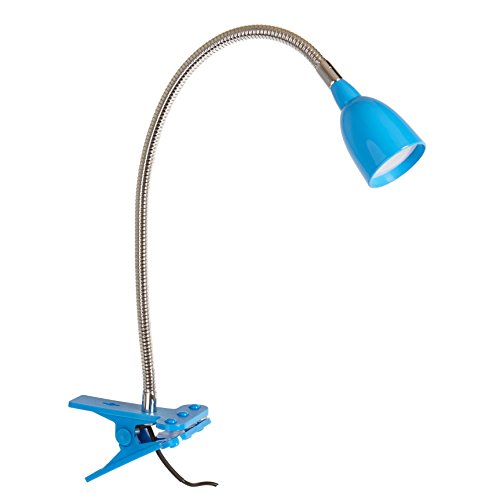 Product Cover Newhouse Lighting LED Clip on Light/Clamp Lamp/Reading Book Light for Desk, Bed, Office, and Dorm Room, Blue