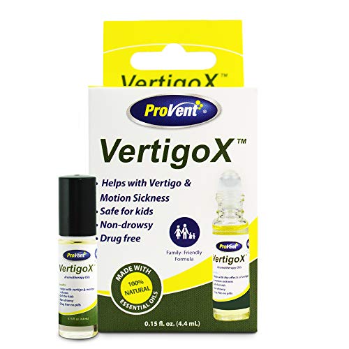 Product Cover ProVent Vertigo X Relief All Natural Oil Roll-on helps with Vertigo, Motion Sickness, Dizziness, Spinning and Swaying. Non-Drowsy, family friendly formula made with Essential Oils, .15 fl oz