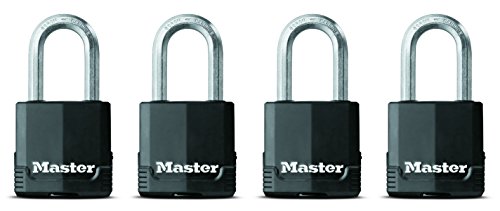 Product Cover Master Lock Padlock, Magnum Covered Laminated Steel Lock, 1-7/8 in. Wide, M115XQLF (Pack of 4-Keyed Alike)