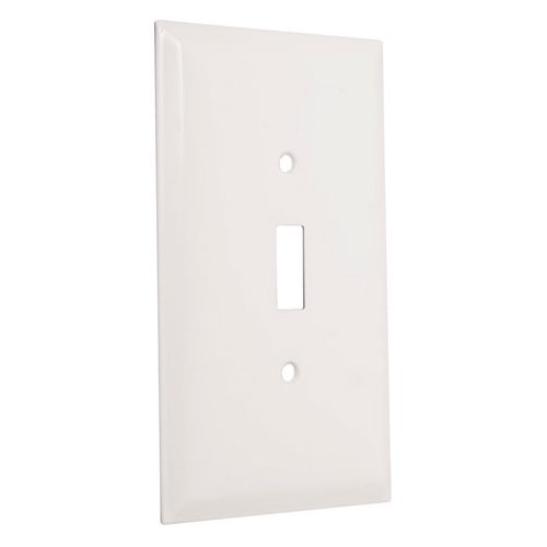 Product Cover TayMac WJW-T Jumbo Metallic Wallplate with One Toggle, Single Gang, White Smooth