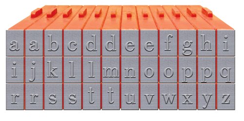 Product Cover Mason Row XL-58007 36-Piece Lowercase Alphabet Clickable Bodoni Font Stamp Set