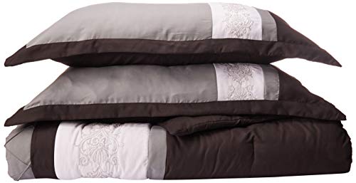 Product Cover Chic Home 8-Piece Embroidery Comforter Set, King, Livingston Black