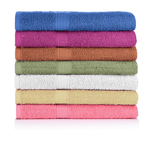 Product Cover CrystalTowels 7-Pack Bath Towels - Extra-Absorbent - 100% Cotton - 27