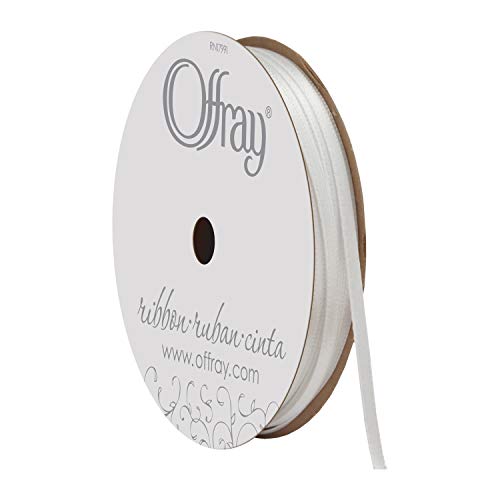 Product Cover Offray Double Face Satin Craft Ribbon, 1/8-Inch x 24-Feet, White
