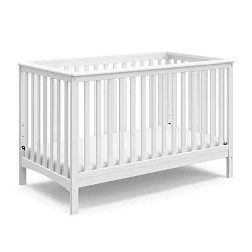 Product Cover Storkcraft Hillcrest Fixed Side Convertible Crib, White, Easily Converts to Toddler Bed Day Bed or Full Bed, Three Position Adjustable Height Mattress, Some Assembly Required (Mattress Not Included)