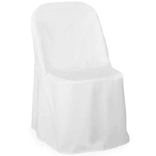 Product Cover Lann's Linens - 10 Elegant Wedding/Party Folding Chair Covers - Polyester Cloth - White