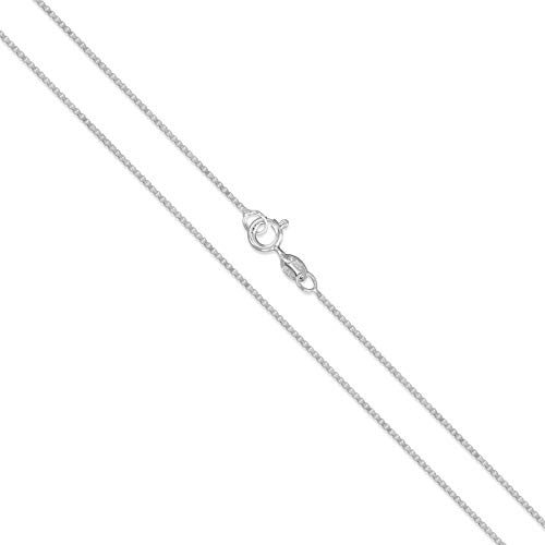 Product Cover Sterling Silver Box Chain 1mm Genuine Solid 925 Italy Classic New Necklace 18