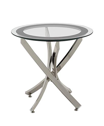 Product Cover Norwood End Table with Tempered Glass Top Chrome and Clear