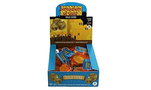 Product Cover Kosher Nut-Free Milk Chocolate Coins Box of 24
.50 oz (14g) each, Total WT 12 oz(336g)